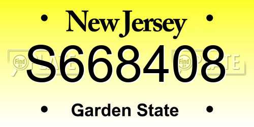 S668408 New Jersey License Plate