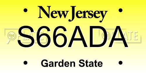 S66ADA New Jersey License Plate