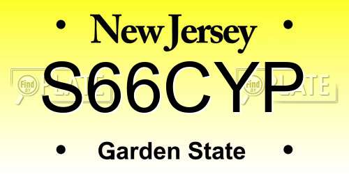 S66CYP New Jersey License Plate