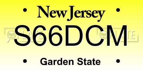 S66DCM New Jersey License Plate