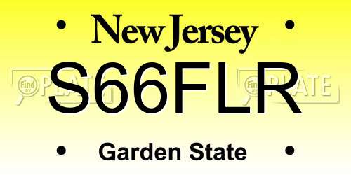 S66FLR New Jersey License Plate