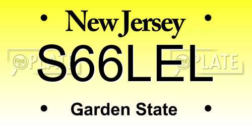 S66LEL New Jersey License Plate