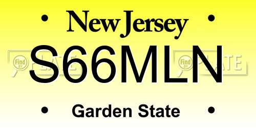 S66MLN New Jersey License Plate