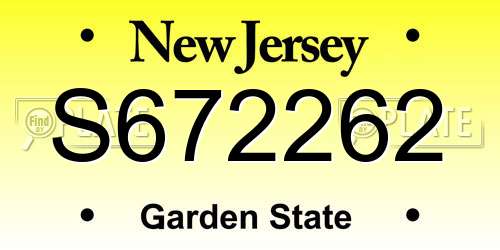 S672262 New Jersey License Plate