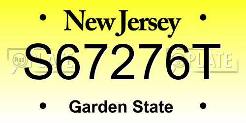 S67276T New Jersey License Plate