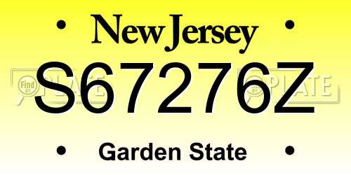S67276Z New Jersey License Plate