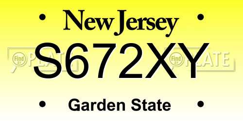 S672XY New Jersey License Plate
