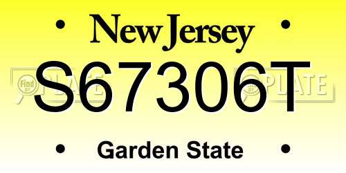 S67306T New Jersey License Plate