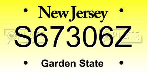 S67306Z New Jersey License Plate
