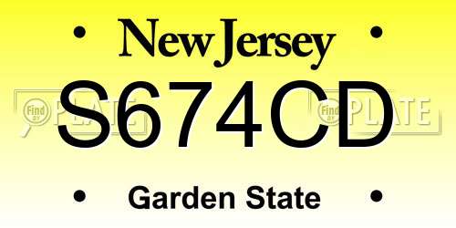 S674CD New Jersey License Plate