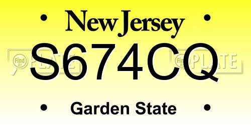 S674CQ New Jersey License Plate