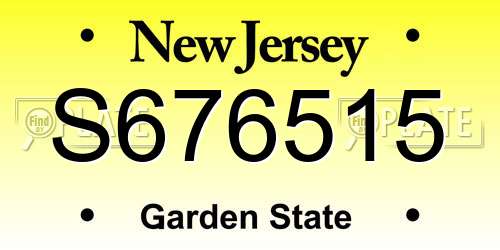 S676515 New Jersey License Plate