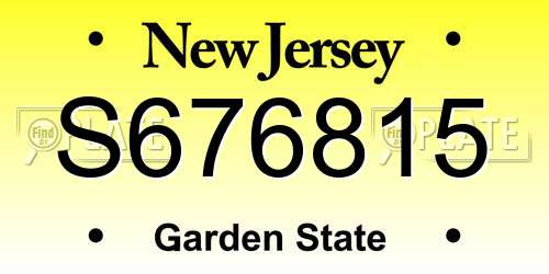 S676815 New Jersey License Plate