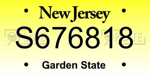 S676818 New Jersey License Plate
