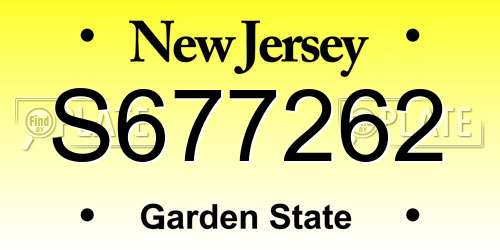 S677262 New Jersey License Plate