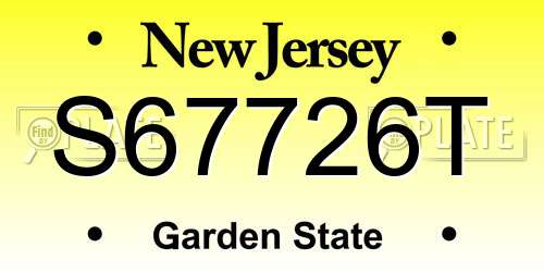 S67726T New Jersey License Plate