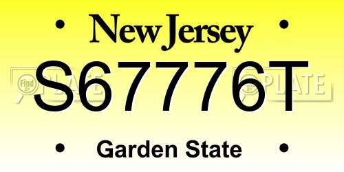 S67776T New Jersey License Plate