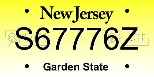 S67776Z New Jersey License Plate