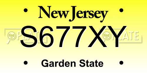 S677XY New Jersey License Plate