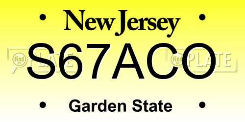 S67ACO New Jersey License Plate