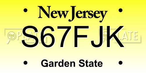 S67FJK New Jersey License Plate
