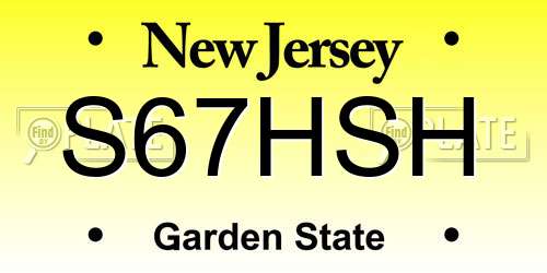 S67HSH New Jersey License Plate