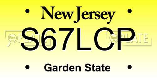 S67LCP New Jersey License Plate