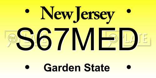 S67MED New Jersey License Plate