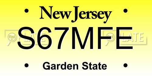 S67MFE New Jersey License Plate