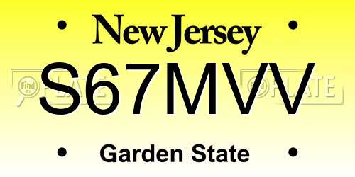 S67MVV New Jersey License Plate