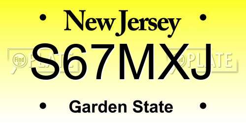 S67MXJ New Jersey License Plate
