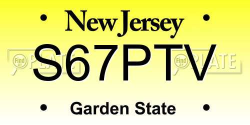 S67PTV New Jersey License Plate