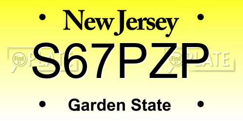 S67PZP New Jersey License Plate