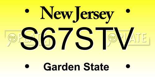 S67STV New Jersey License Plate