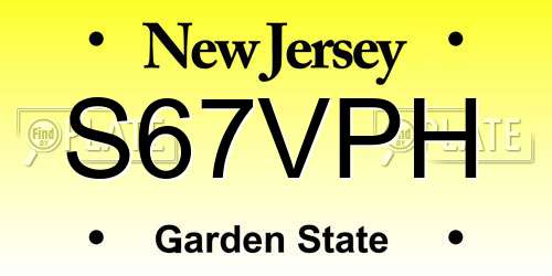 S67VPH New Jersey License Plate