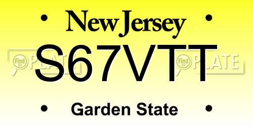 S67VTT New Jersey License Plate