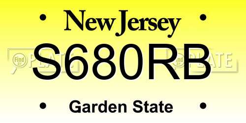 S680RB New Jersey License Plate