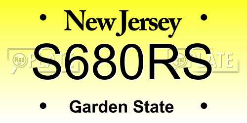 S680RS New Jersey License Plate