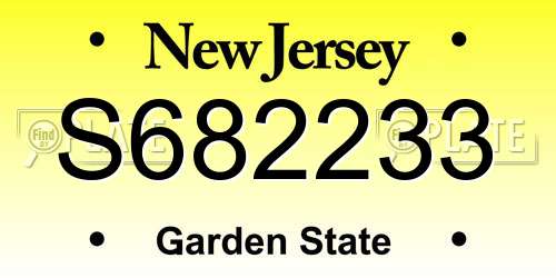 S682233 New Jersey License Plate