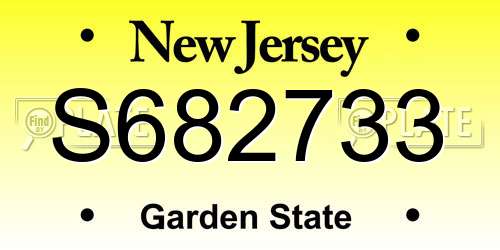 S682733 New Jersey License Plate