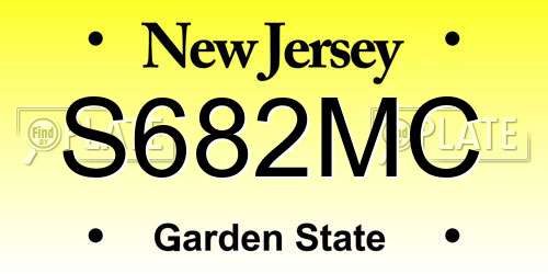 S682MC New Jersey License Plate