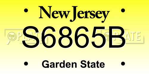 S6865B New Jersey License Plate