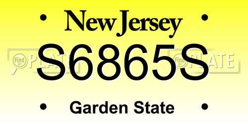S6865S New Jersey License Plate