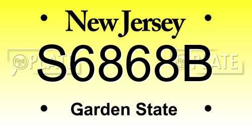 S6868B New Jersey License Plate