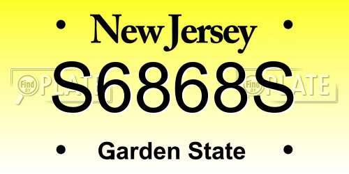 S6868S New Jersey License Plate