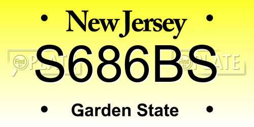 S686BS New Jersey License Plate