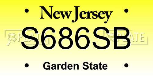 S686SB New Jersey License Plate