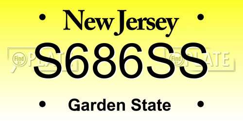 S686SS New Jersey License Plate