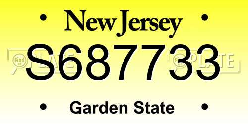 S687733 New Jersey License Plate