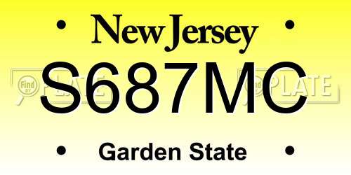 S687MC New Jersey License Plate